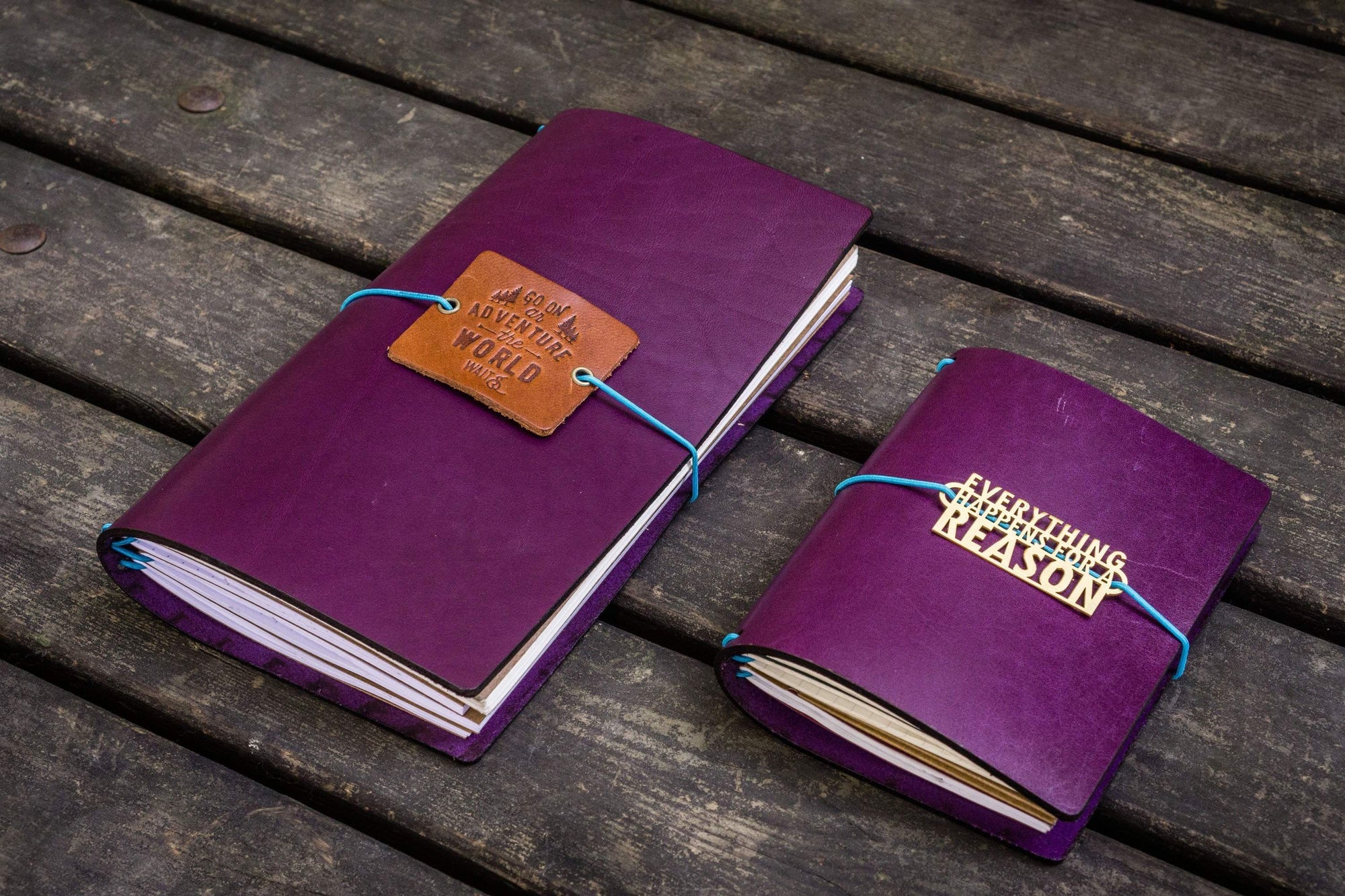 Traveler's Notebook Leather Cover-Purple-Galen Leather