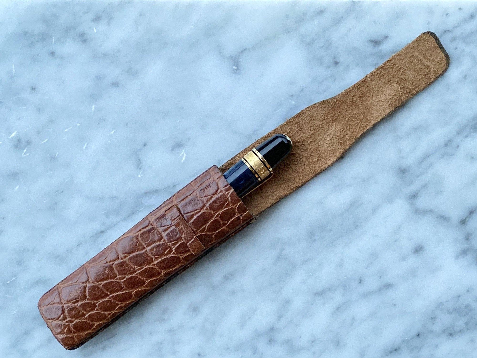 Vintage (NOS) single leather pen case-Galen Leather