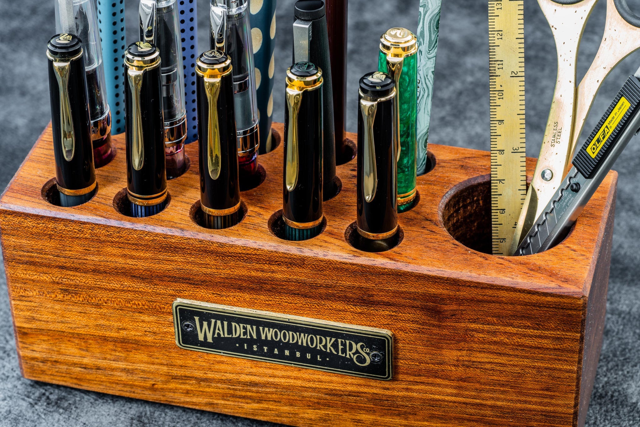 Wood Desk Organizer - Pen and Tool Holder - Mahogany