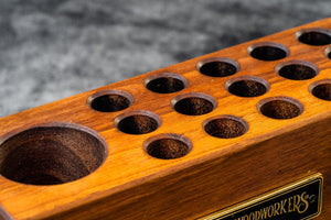 Wood Desk Organizer - Pen Holder - Walnut-Galen Leather