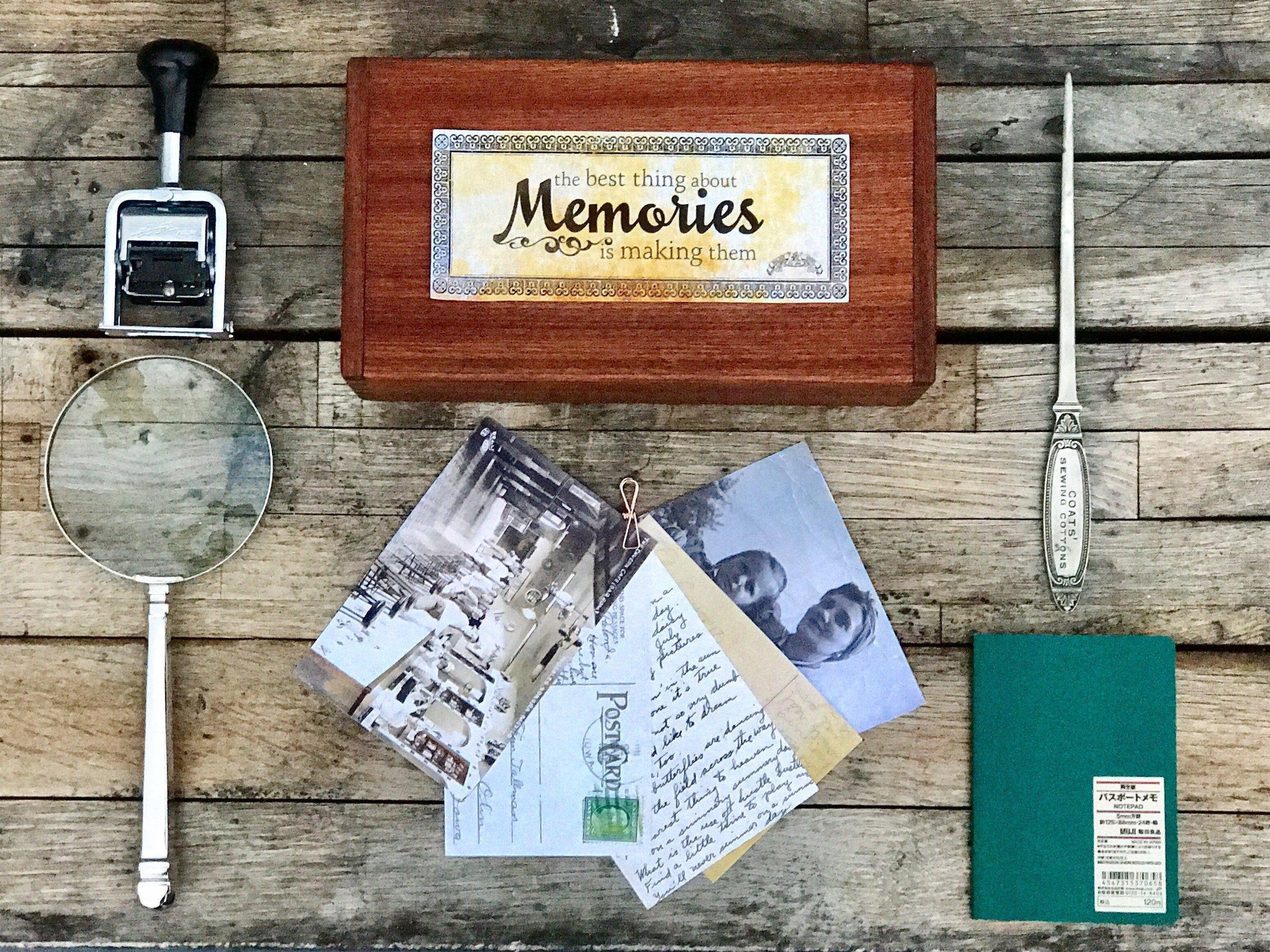 Memory Note Box Wooden Memory Box - Hand Crafted Keepsake Box - Galen Leather