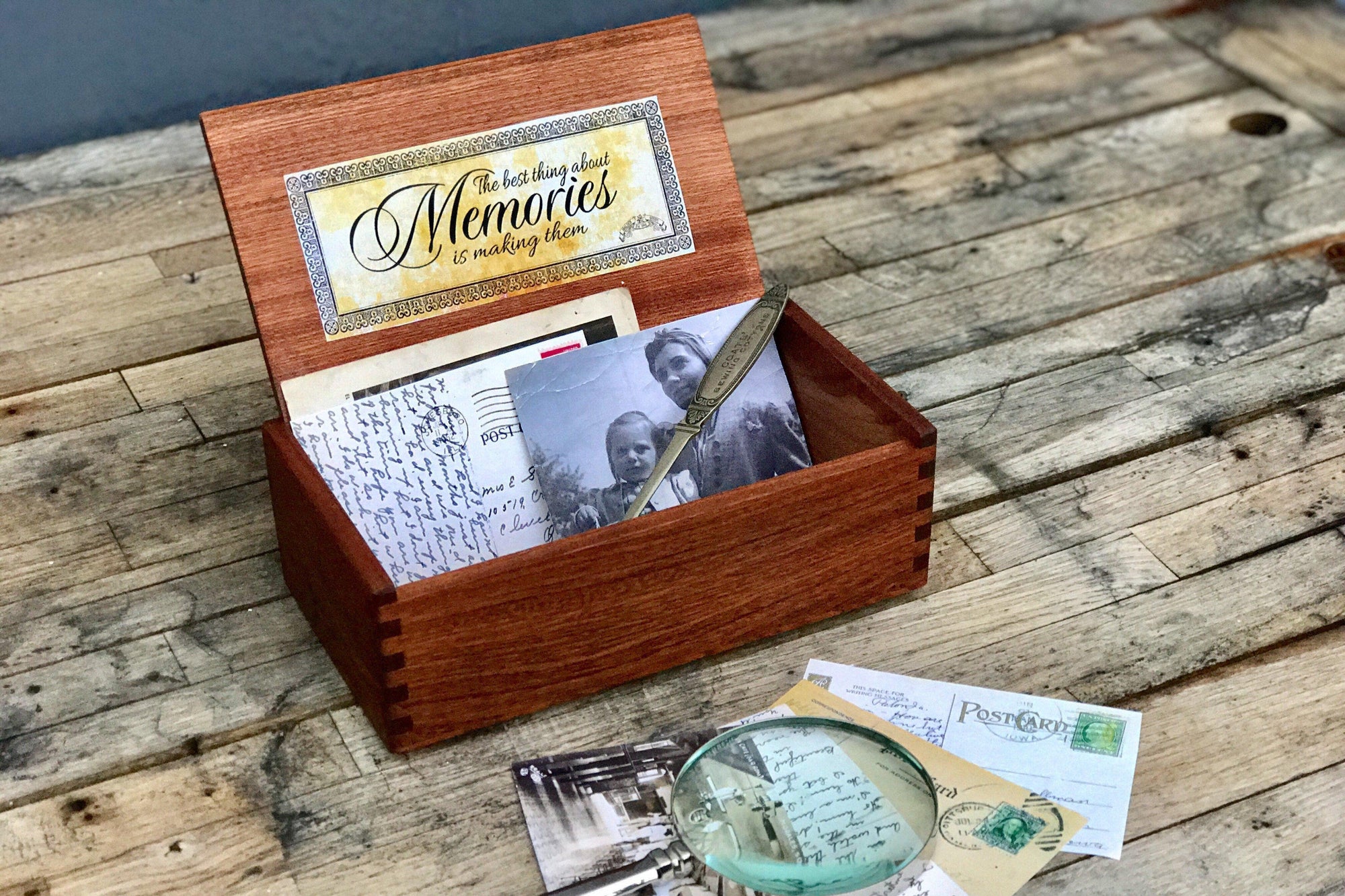 Wood Memory Box-Galen Leather