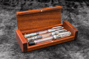 Wooden Pen Display Case with Lid-Galen Leather