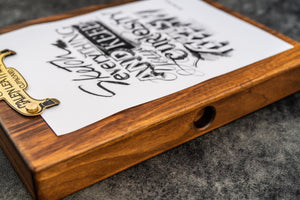 Wooden Sketchbox - Walnut-Galen Leather