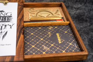 Wooden Sketchbox - Walnut-Galen Leather