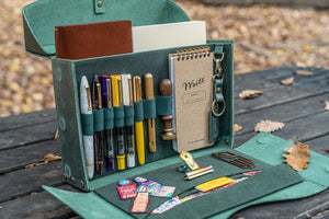 Writer's Medic Bag - Crazy Horse Forest Green-Galen Leather