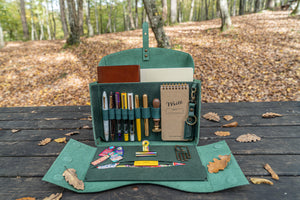 Writer's Medic Bag - Crazy Horse Forest Green-Galen Leather