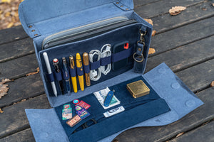 Writer's Medic Bag - Crazy Horse Navy Blue-Galen Leather