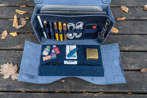 Writer's Medic Bag - Crazy Horse Navy Blue-Galen Leather