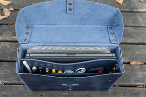 Writer's Medic Bag - Crazy Horse Navy Blue-Galen Leather