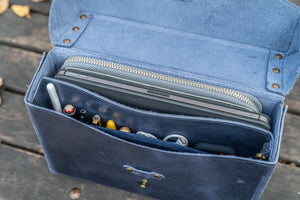 Writer's Medic Bag - Crazy Horse Navy Blue-Galen Leather