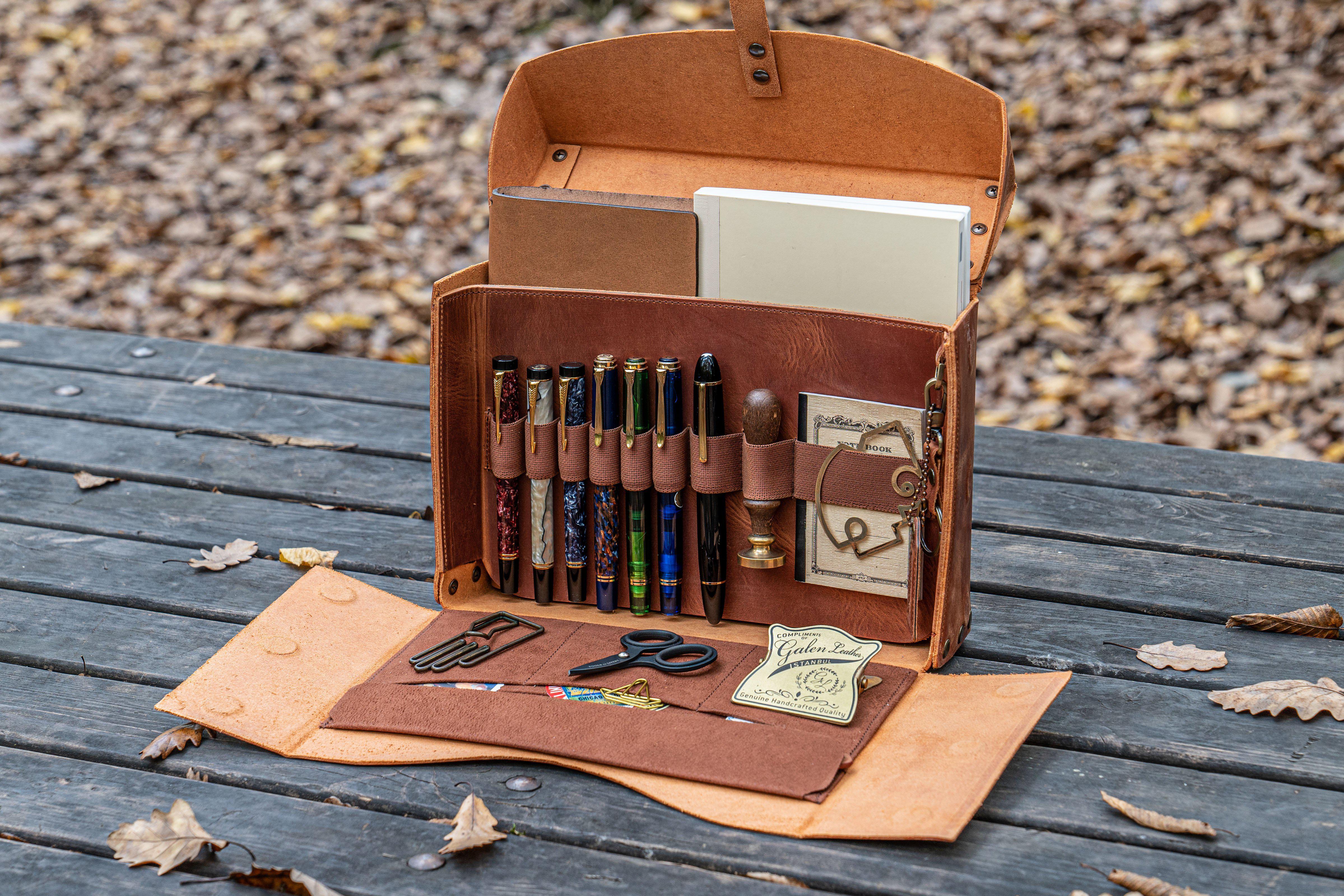 The Writing Box - Portable Wooden Writing Desk - Galen Leather