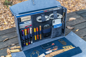 Writer's Medic Bag - XLarge Crazy Horse Navy Blue-Galen Leather