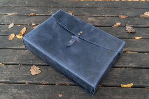 Writer's Medic Bag - XLarge Crazy Horse Navy Blue-Galen Leather