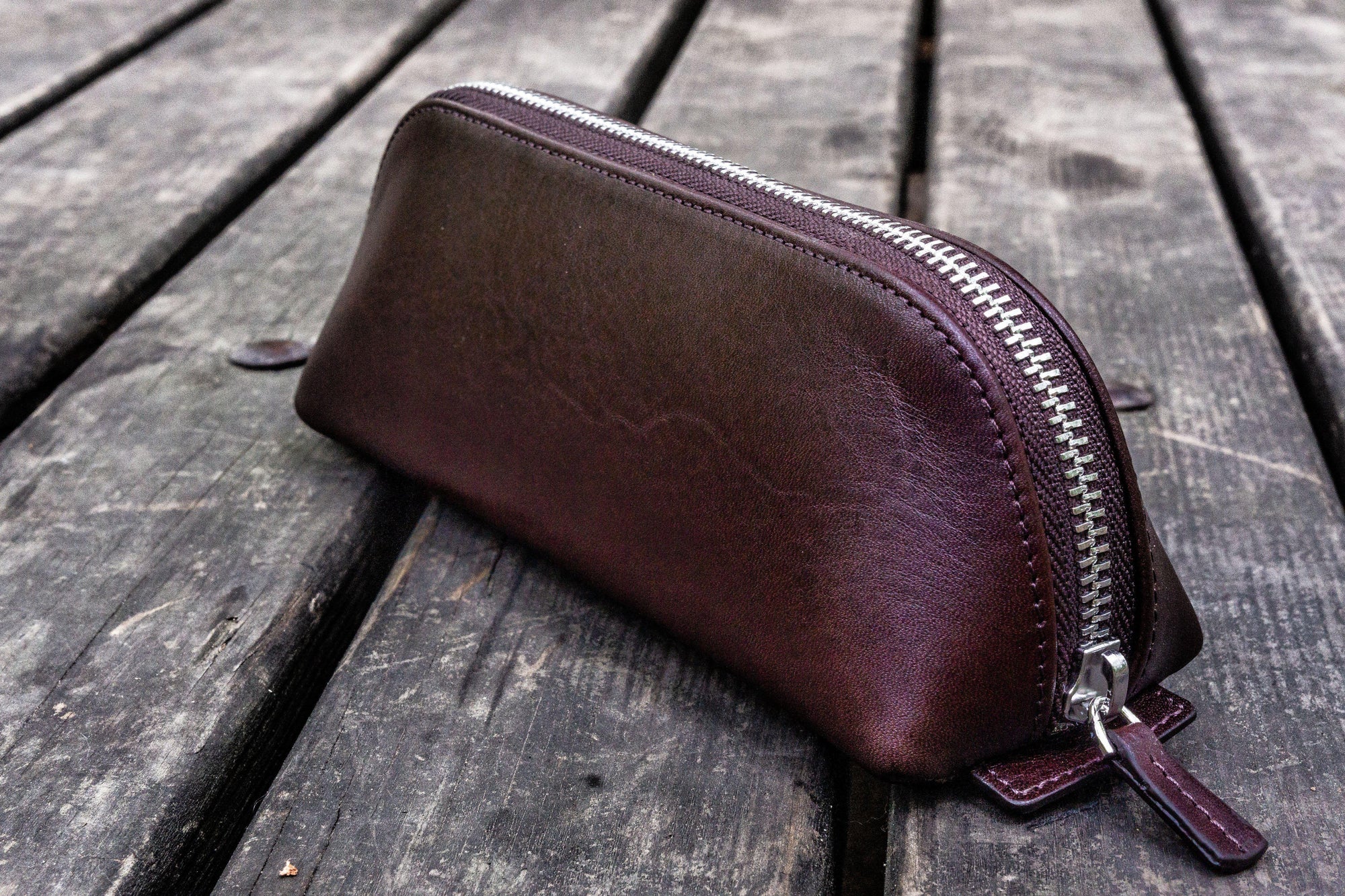 distressed leather pencil pouch / retro leather pen pencil case – DMleather