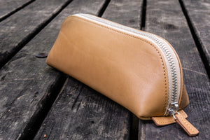 XLarge Zipper Leather Pencil Case - Undyed Leather-Galen Leather